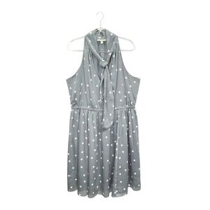 Ryegrass Dress Size XXL Sleeveless Gray White Polka Dot Knee Length Tie xxl EUC
